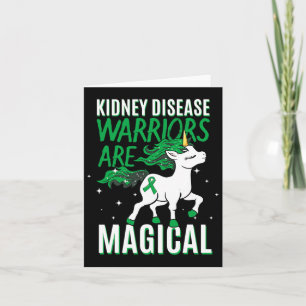Kidney Disease Warrior Magical Unicorn Green Organ Card