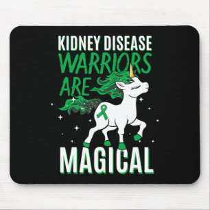 Kidney Disease Warrior Magical Unicorn Green Organ Mouse Mat