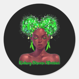 Kidney Disease Warrior Melanin Awareness  Classic Round Sticker