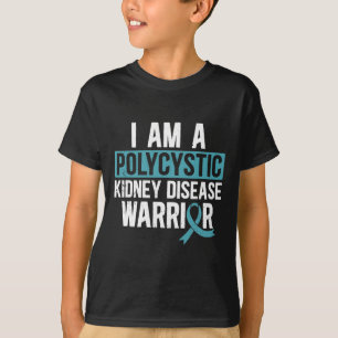Kidney Disease Warrior Pkd Teal Ribbon Awareness T-Shirt