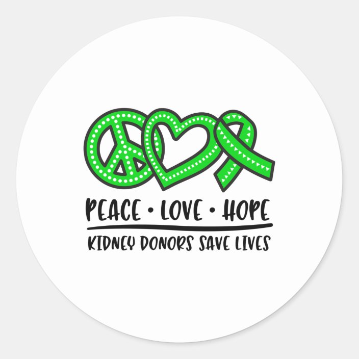 Kidney Donation awareness, Kidney donor Classic Round Sticker | Zazzle ...