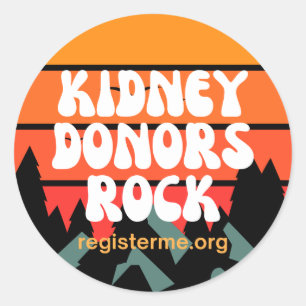 Kidney Donors Rock Donor Awareness Classic Round Sticker
