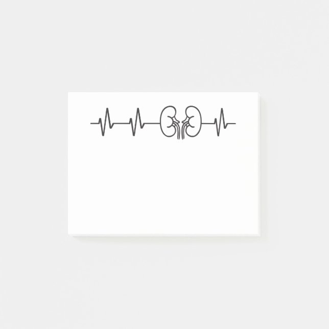 Kidney Heartbeat Dialysis Nephrology Kidney Donor Post-it Notes (Front)