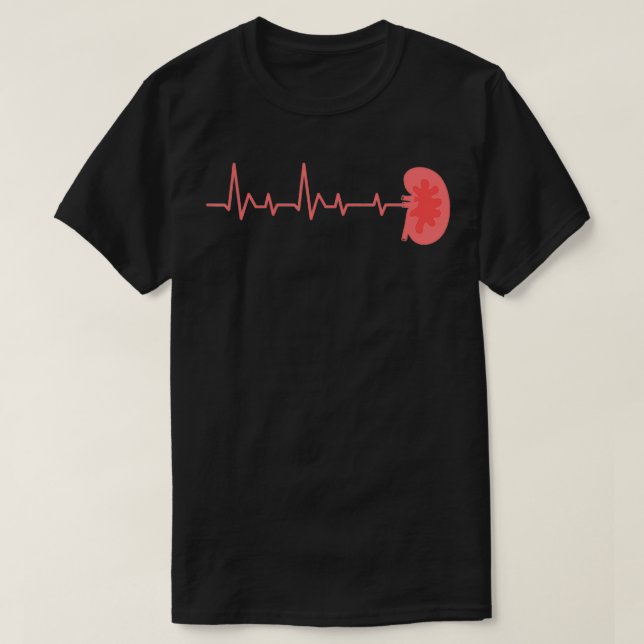 Kidney Heartbeat  EKG Pulse Heart Rate Dialysis Te T-Shirt (Design Front)