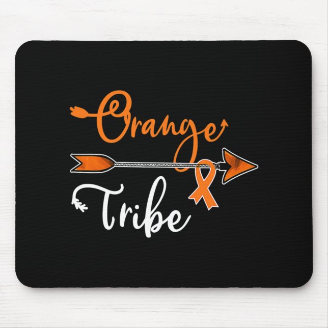 Kidney Leukaemia Cancer Awareness Orange Ribbon Tr Mouse Mat (Front)