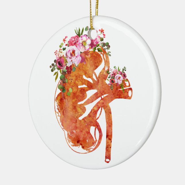 Kidney section ceramic tree decoration (Left)