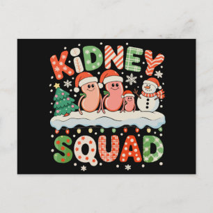 Kidney Squad Dialysis Nurse Christmas Xmas Snowman Holiday Postcard