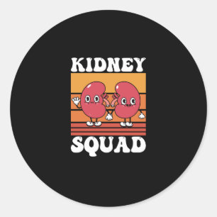 Kidney Squad Retro Groovy Classic Round Sticker