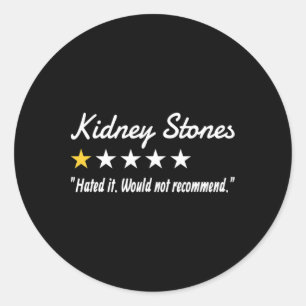 Kidney Stones 1-star Review  Classic Round Sticker