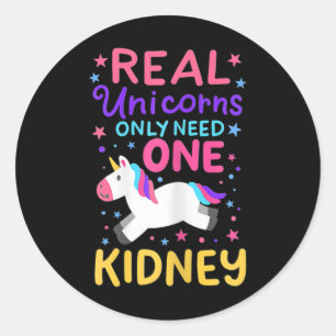 Kidney Transplant Renal Surgery Cute Unicorn For G Classic Round Sticker