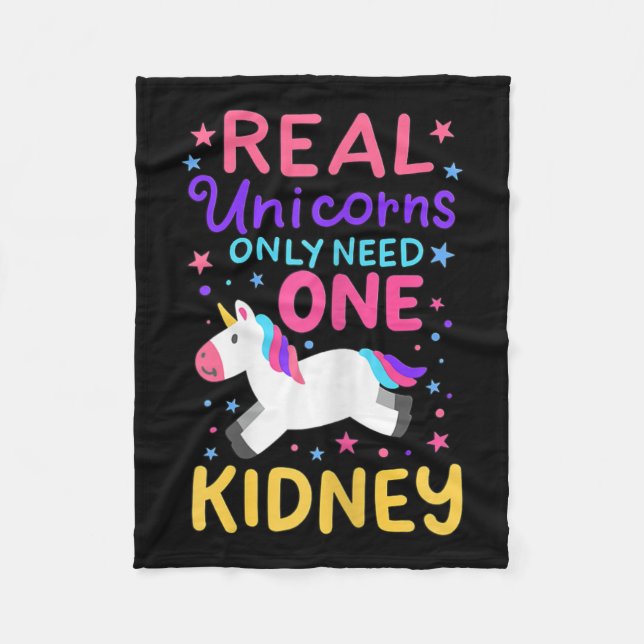 Kidney Transplant Renal Surgery Cute Unicorn For G Fleece Blanket (Front)