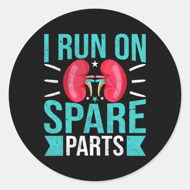 Kidney Warrior - Kidney Disease Awareness Motivati Classic Round Sticker (Front)