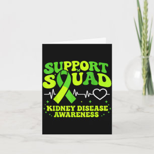 Kidney warrior support squad green ribbon card
