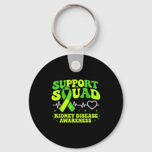 Kidney warrior support squad green ribbon key ring