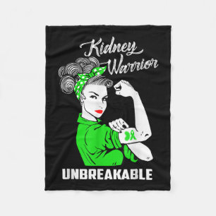 Kidney Warrior Unbreakable Kidney Awareness Gift Fleece Blanket
