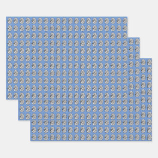 Kidneys, blue, wrapping paper sheet