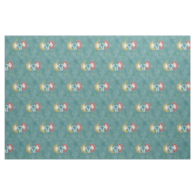 Kidneys Nephrology Teal Fabric (Fat Quarter)