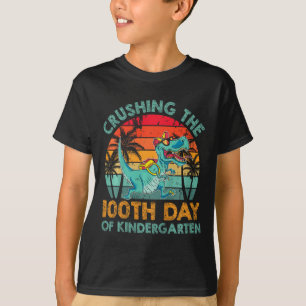 Kids 100 Days Of Kindergarten Crushing 100th Day O T-Shirt