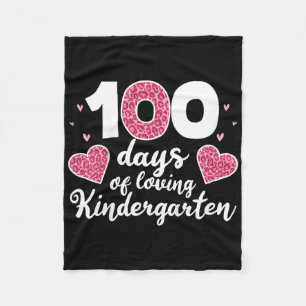 Kids 100 Days Of Kindergarten Tee Girls Love 100th Fleece Blanket