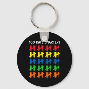 Kids 100 Days of School 100 Tally Marks Key Ring