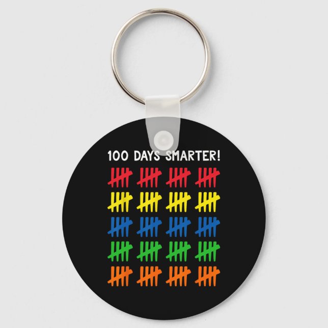 Kids 100 Days of School  100 Tally Marks  Key Ring (Front)