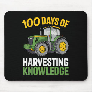 Kids 100 Days Of School Boy Tractor Farming 100th  Mouse Mat