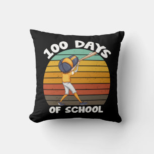 Kids 100 Days Of School Boys 100th Day Baseball Cushion