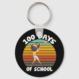 Kids 100 Days Of School Boys 100th Day Baseball Key Ring