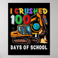 Kids 100 Days Of School Construction Vehicle Toddl