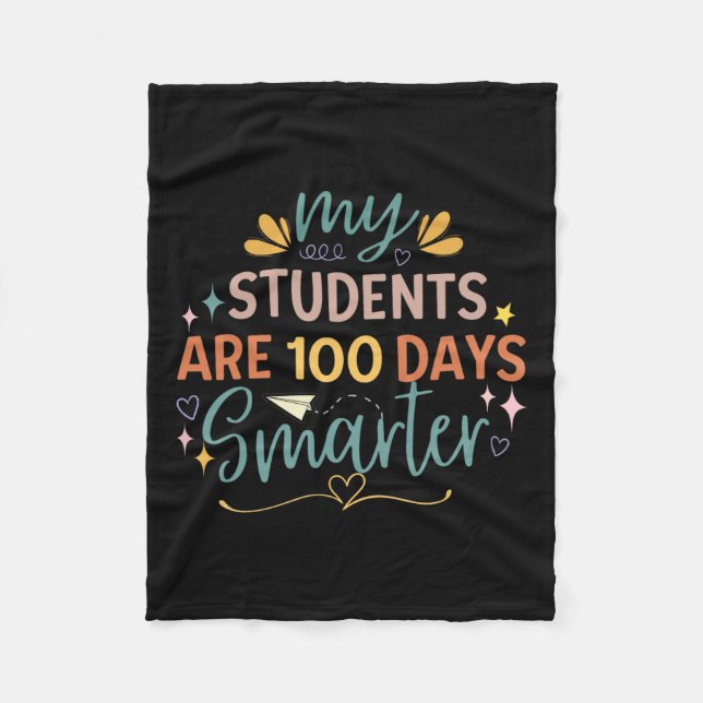 Kids 100 Days Of School  Fleece Blanket (Front)