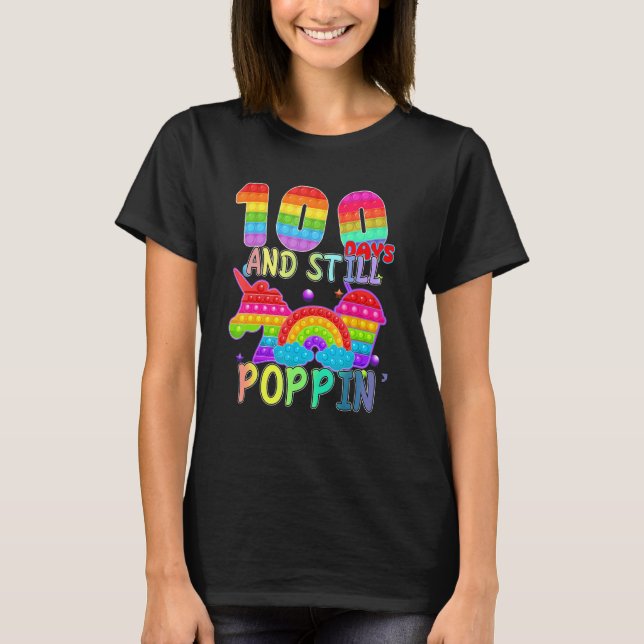 Kids 100 Days of School for Fidget Popit Lovers Bo T-Shirt (Front)