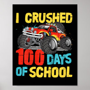 Kids 100 Days Of School For Toddler Boys Kids Mons Poster
