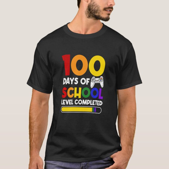 Kids 100 Days Of School Level Completed 100th Day  T-Shirt (Front)