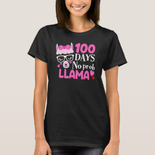 Kids 100 Days Of School No Prob Llama 100th Day Gi T-Shirt