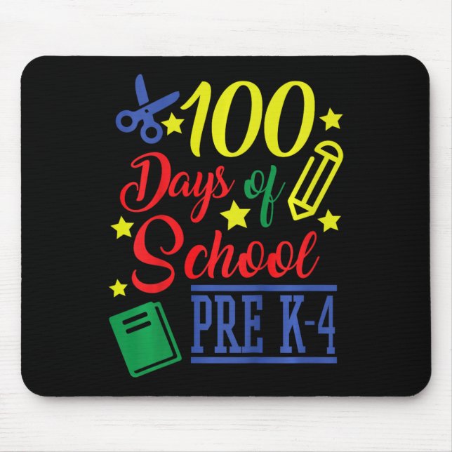 Kids 100 Days Of School Pre-k 4  Mouse Mat (Front)