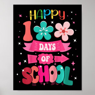 Kids 100 Days Of School Shirt Toddler Girl 100th D Poster