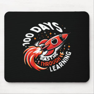 Kids 100 Days Of School Space Rocketship 100th Day Mouse Mat