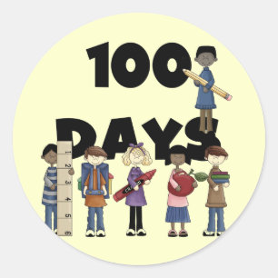 Kids 100 Days of School T-shirts and Gifts Classic Round Sticker