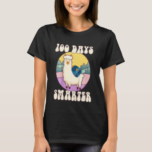 Kids 100 days smarter, Cute llama Happy 100th Day  T-Shirt