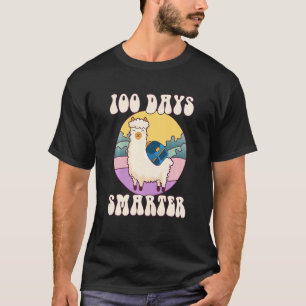 Kids 100 days smarter, Cute llama Happy 100th Day T-Shirt
