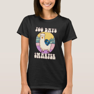 Kids 100 days smarter, Cute llama Happy 100th Day T-Shirt