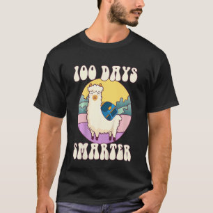 Kids 100 days smarter, Cute llama Happy 100th Day T-Shirt