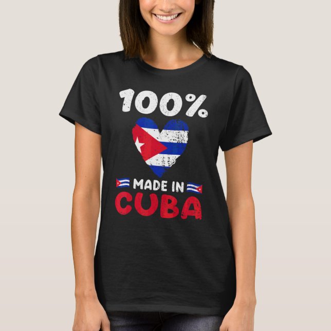 Kids 100 Percent Made In Cuba Funny Boys Girls Cub T-Shirt (Front)