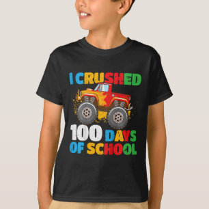 Kids 100th Day Of School Boys I Crushed 100 Days O T-Shirt