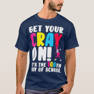 Kids 100th Day Of School Cray On Wa Crayon Gift T-Shirt