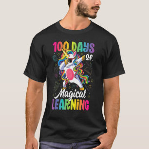 Kids 100th Day Of School Dabbing Unicorn Girls 100 T-Shirt