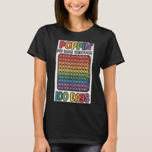 Kids 100th Day Of School Poppin My Way Through 100 T-Shirt