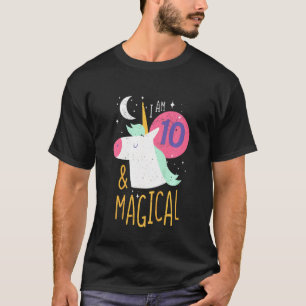 Kids 10 And Magical Girl Tenth Birthday Party Cute T-Shirt