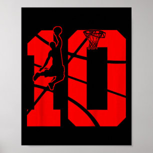 Kids 10 Year Old 10th Basketball Birthday PartyThe Poster
