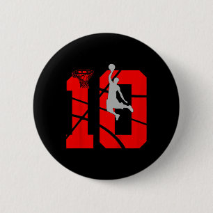 Kids 10 Year Old 10th Bysketbyll Birthday Partythe 6 Cm Round Badge